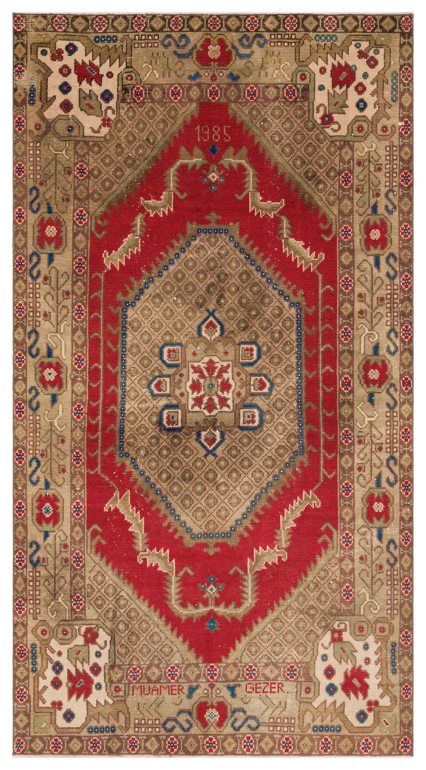 Wool Handmade Area Rug – Kavala Red Classic 5'10" x 7'9" Durable Vintage Style