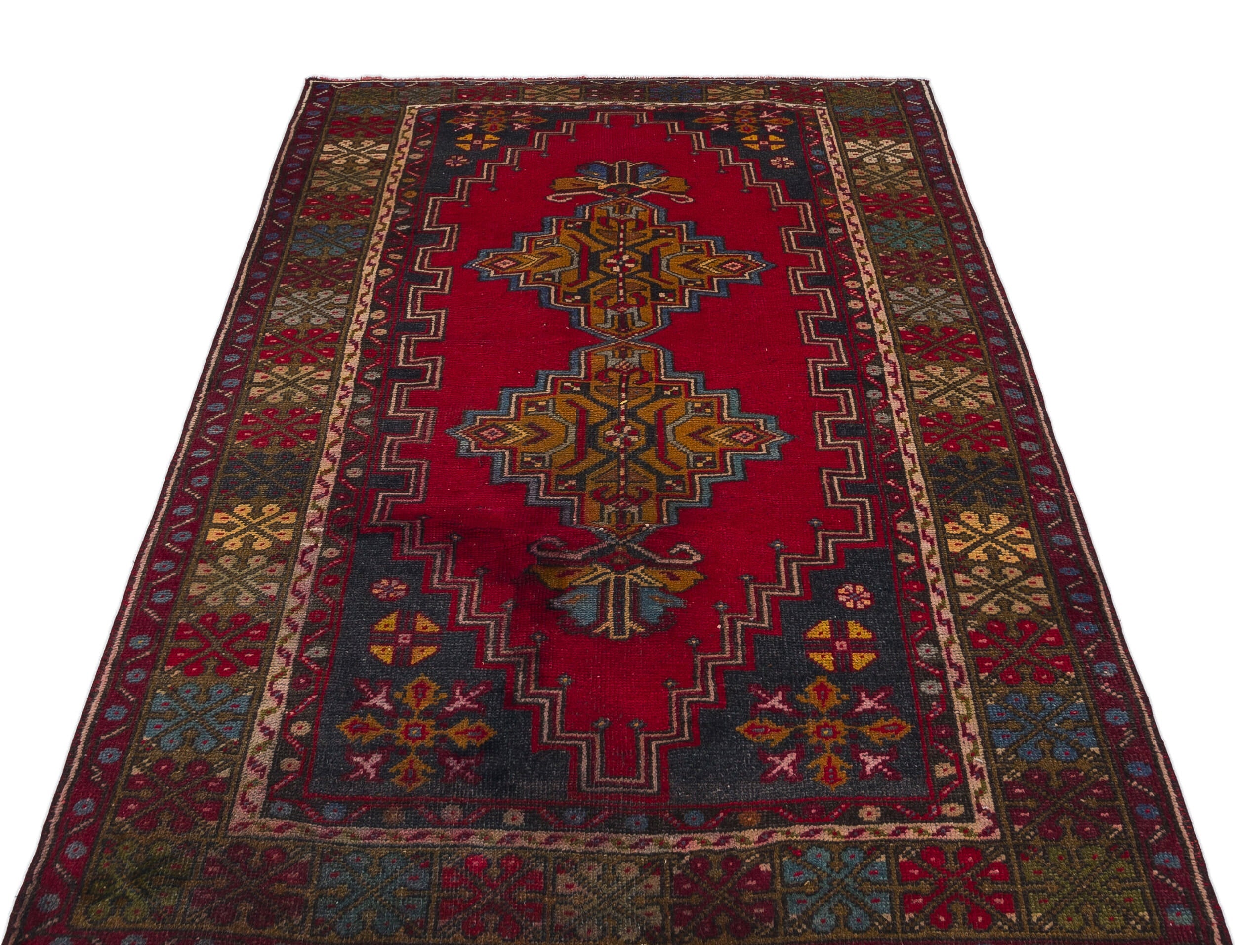 Kavala Red Classic Wool Handmade Area Rug 4'0" x 6'6"