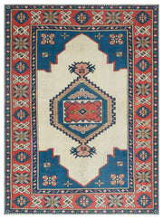 Kavala Red Classic Wool Handmade Area Rug 5'11" x 8'1"
