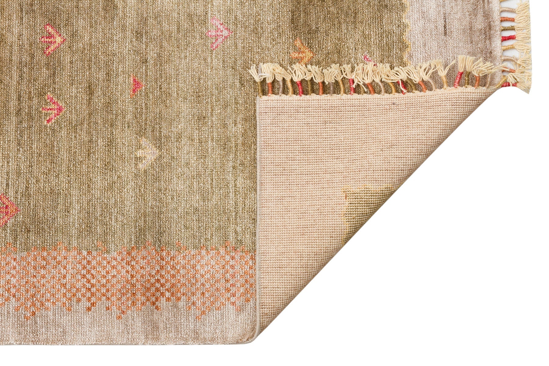 Handmade Viscose Rug – Beige Geometric Area Rug with Soft Texture & Easy Clean