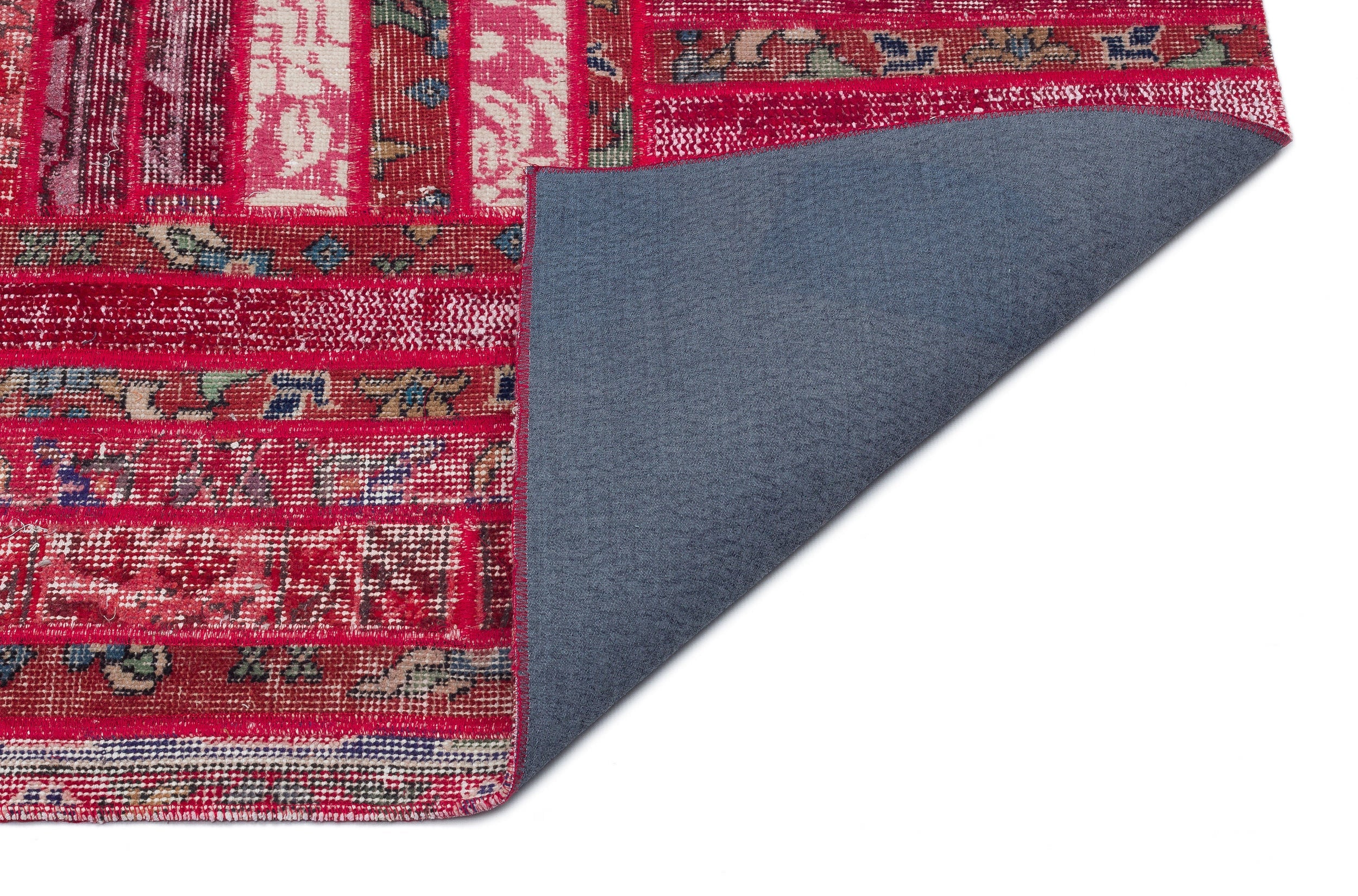 Iskece Red Vintage Wool Handmade Area Rug 4'0" x 6'7"