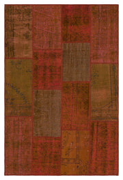 Iskece 33858 Orange Vintage Wool Handmade Area Rug 3'11" x 5'11"