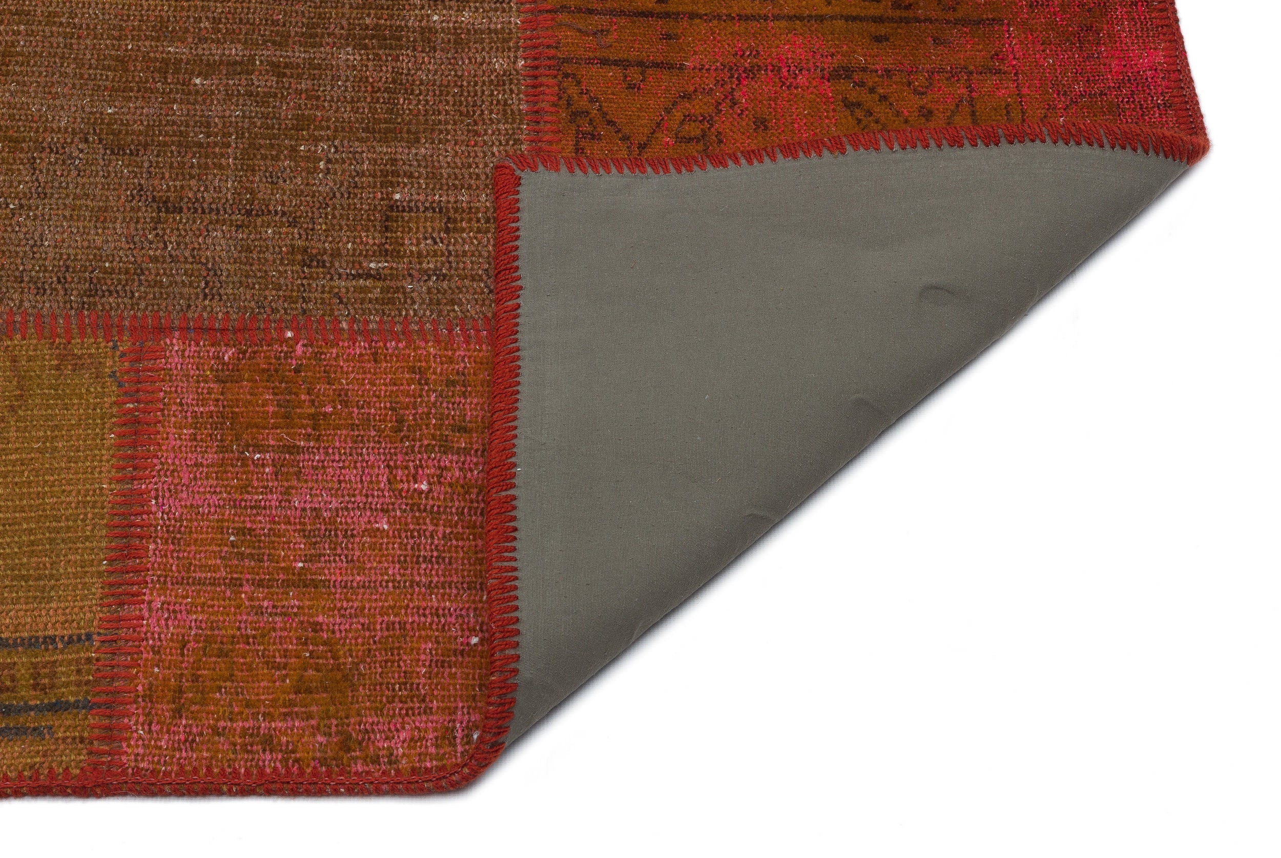 Iskece 33858 Orange Vintage Wool Handmade Area Rug 3'11" x 5'11"