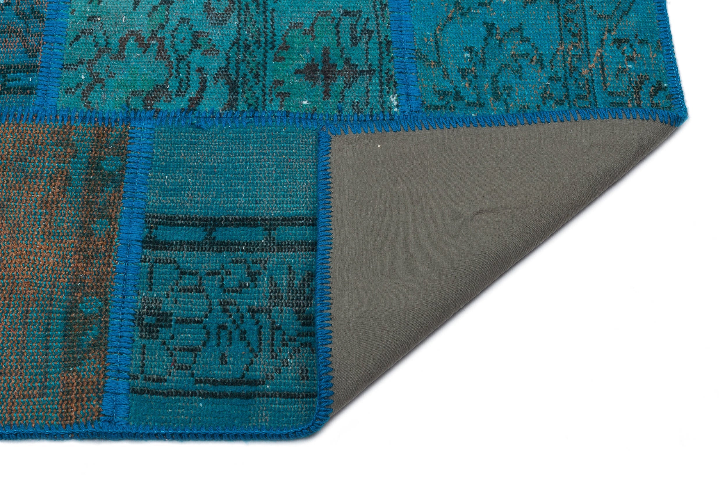 Iskece Turquoise Vintage Wool Handmade Area Rug 5'3" x 7'8"