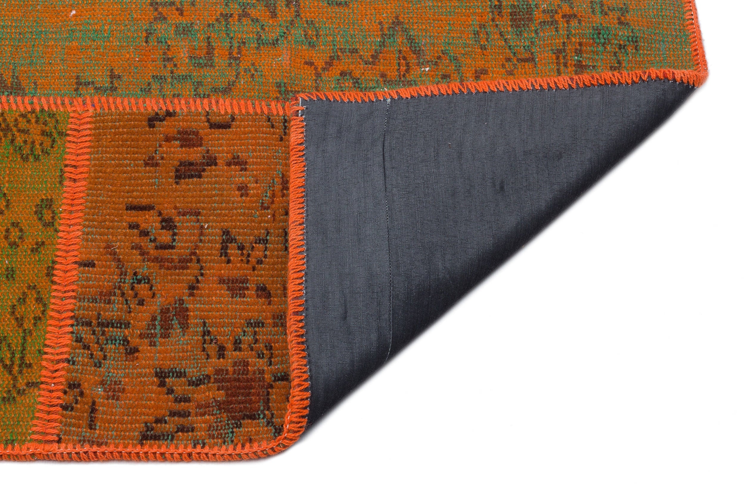 Iskece 33904 Orange Vintage Wool Handmade Area Rug 5'3" x 7'7"