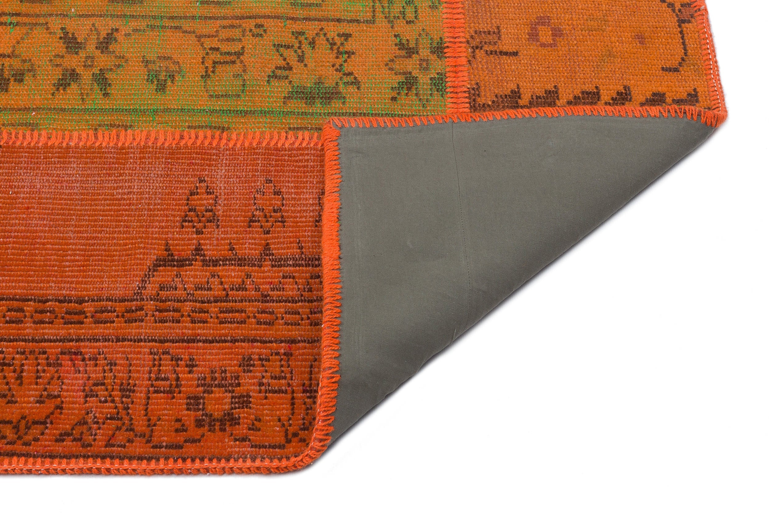 Iskece 33910 Orange Vintage Wool Handmade Area Rug 5'3" x 7'7"