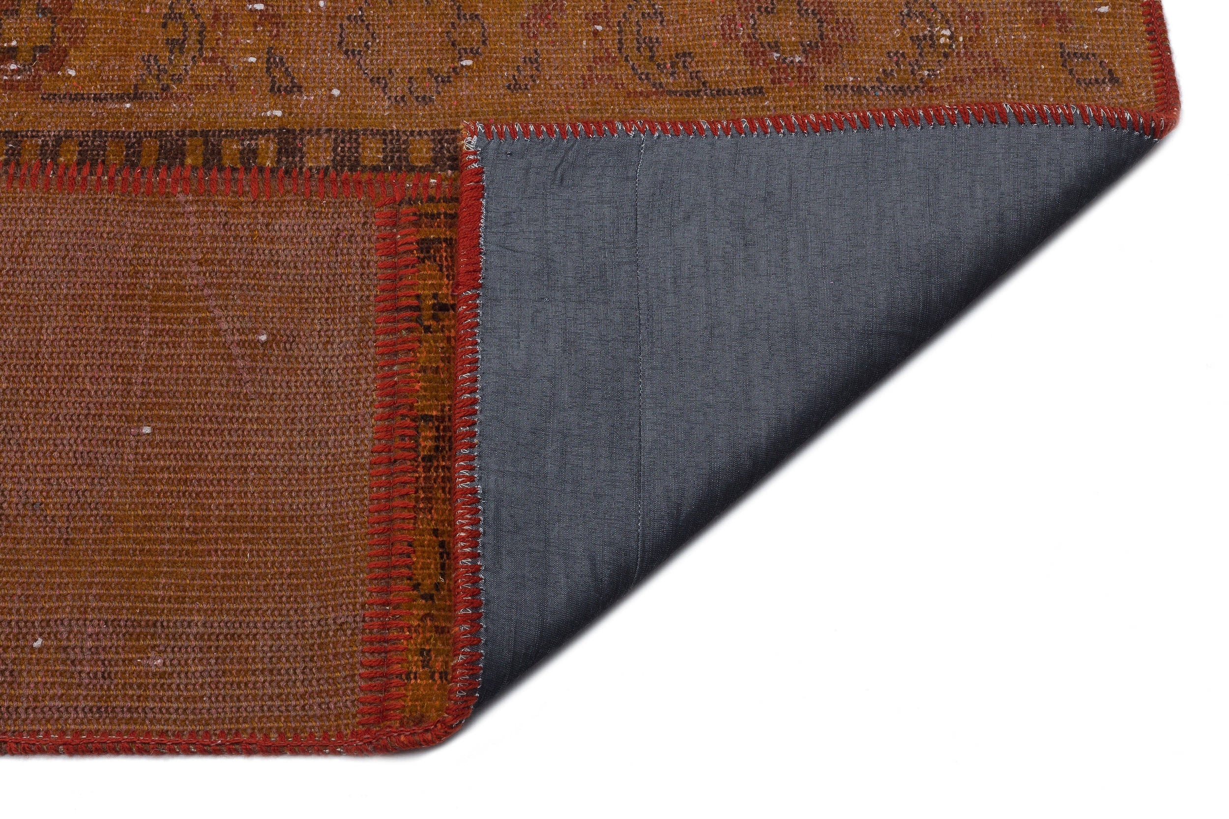 Iskece 33918 Brown Patchwork Wool Handmade Area Rug 5'3" x 7'7"