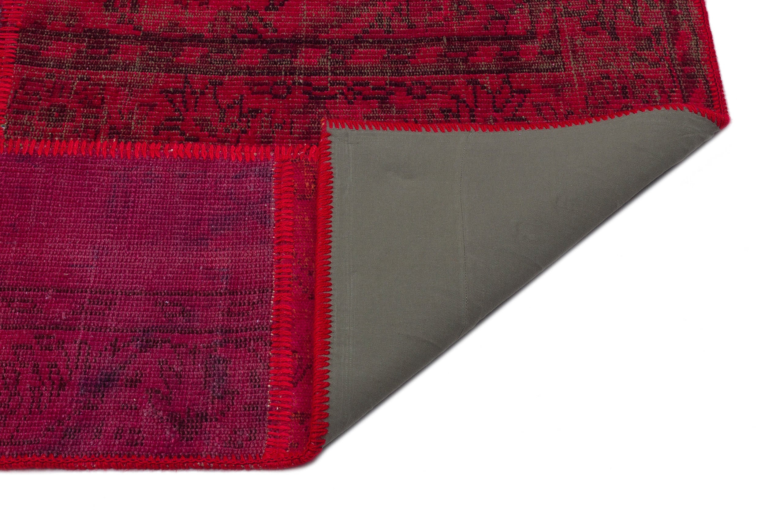 Iskece 33926 Red Patchwork Wool Handmade Area Rug 5'3" x 7'7"