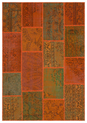 Iskece 33955 Orange Vintage Wool Handmade Area Rug 5'3" x 7'7"