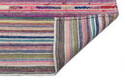 Girit Beige Striped Wool Handmade Area Rug 5'11" x 8'3"