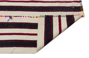 Girit 33988 Beige Striped Wool Handmade Area Rug 4'11" x 10'1"