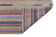 Girit Beige Striped Wool Handmade Area Rug 5'6" x 6'9"