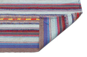 Girit Beige Striped Wool Handmade Area Rug 4'9" x 8'2"