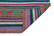 Girit Beige Striped Wool Handmade Area Rug 4'4" x 7'5"