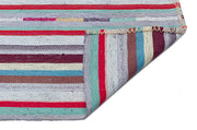 Girit Beige Striped Wool Handmade Area Rug 5'10" x 9'2"