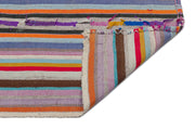 Girit Beige Striped Wool Handmade Area Rug 5'8" x 8'10"