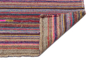 Girit Multy Striped Wool Handmade Area Rug 4'4" x 6'11"