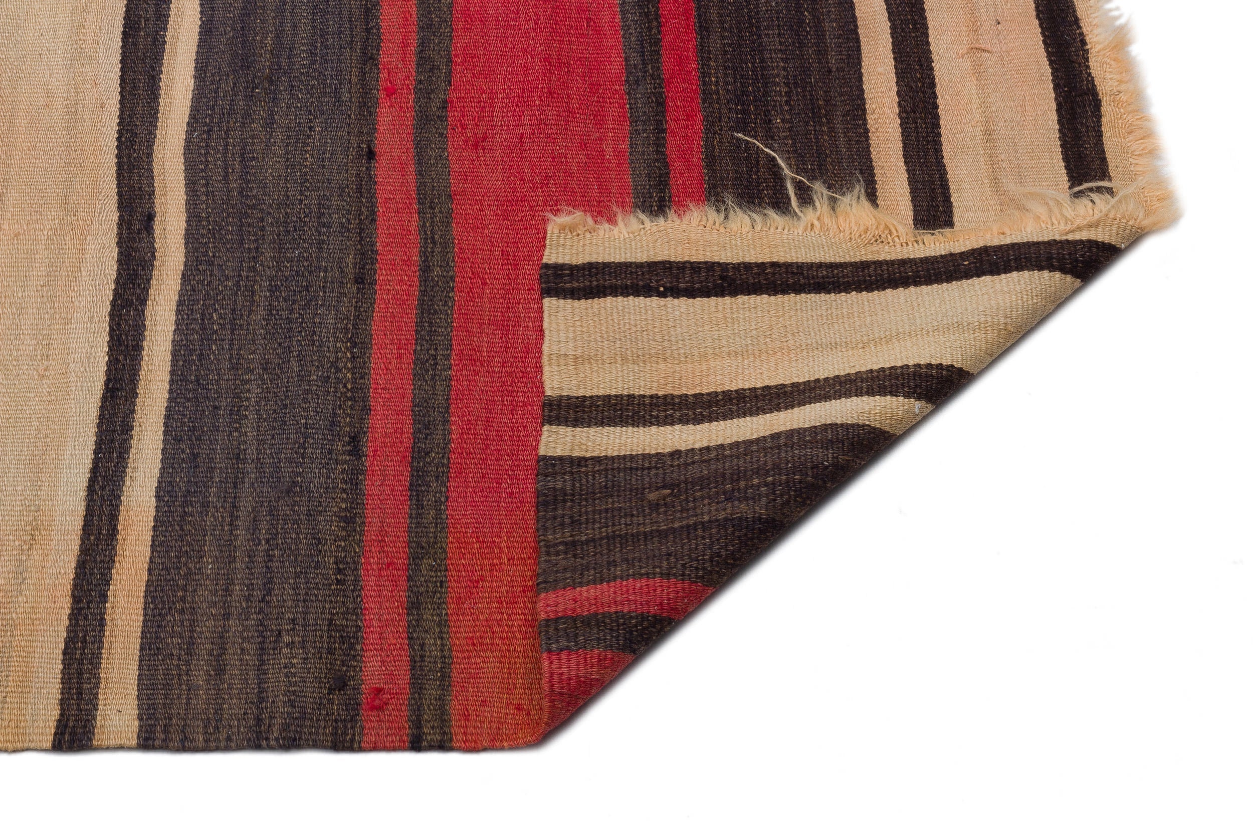 Girit Multy Striped Wool Handmade Area Rug 4'8" x 12'6"