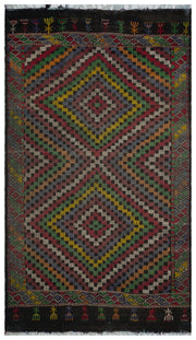 Girit Beige Striped Wool Handmade Area Rug 6'6" x 11'0"