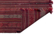 Girit Beige Striped Wool Handmade Area Rug 5'5" x 11'3"
