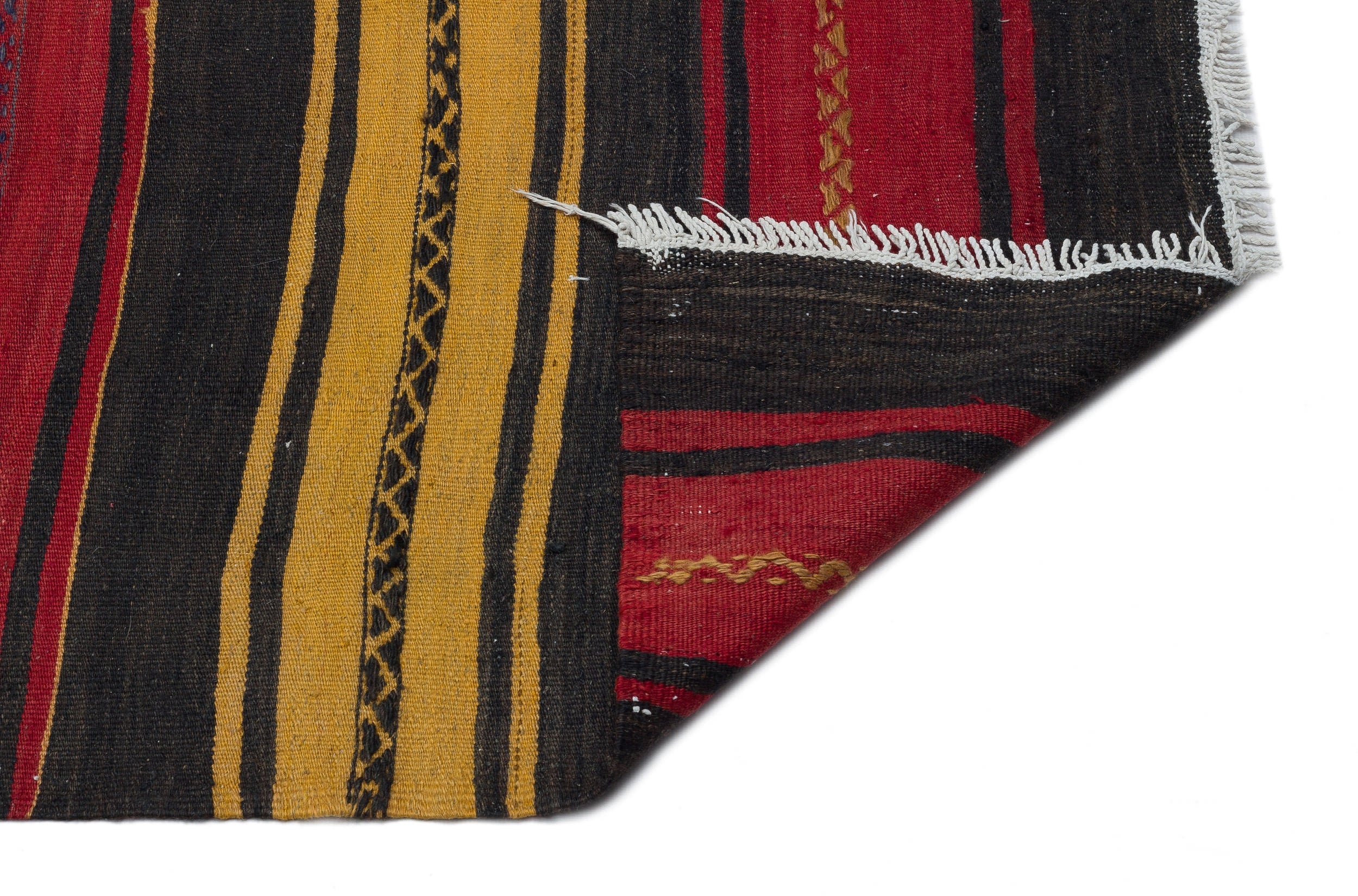 Girit Multy Striped Wool Handmade Area Rug 4'9" x 14'2"