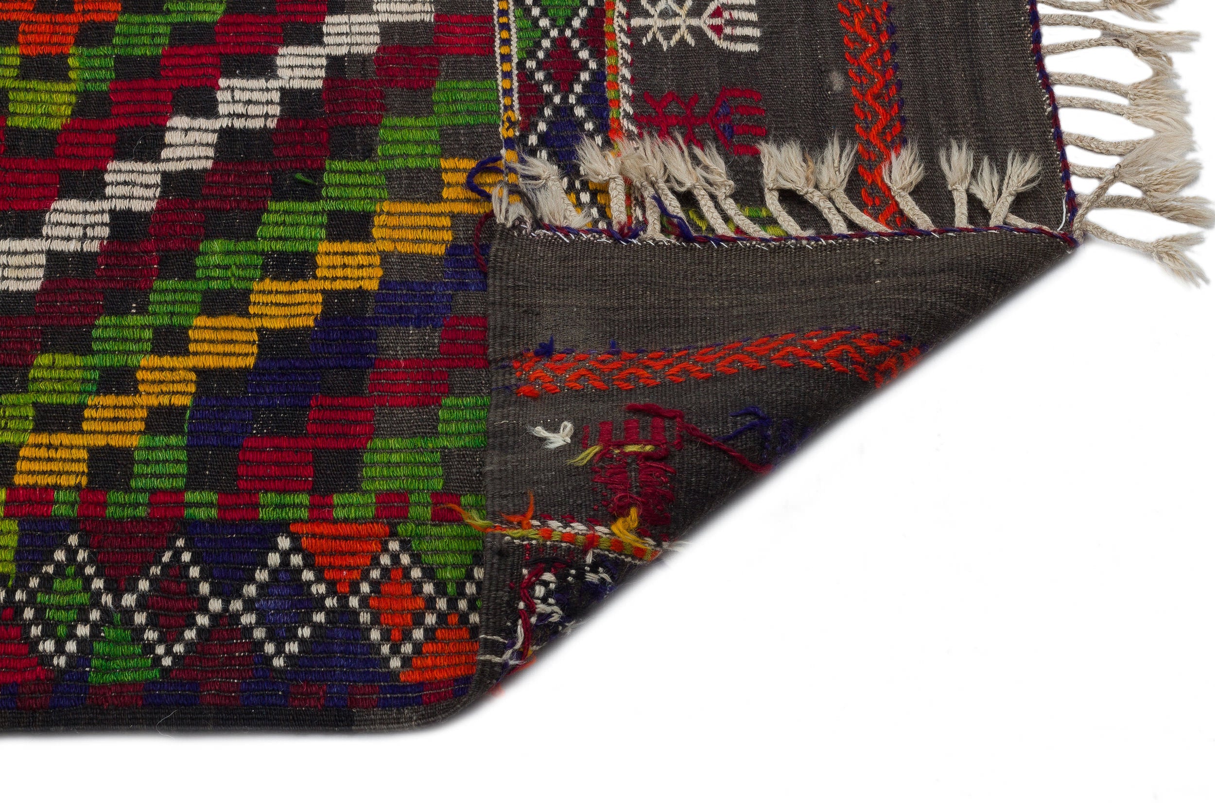 Girit Brown Geometric Wool Handmade Area Rug 6'1" x 10'7"
