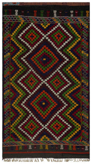 Girit Brown Geometric Wool Handmade Area Rug 6'1" x 10'7"