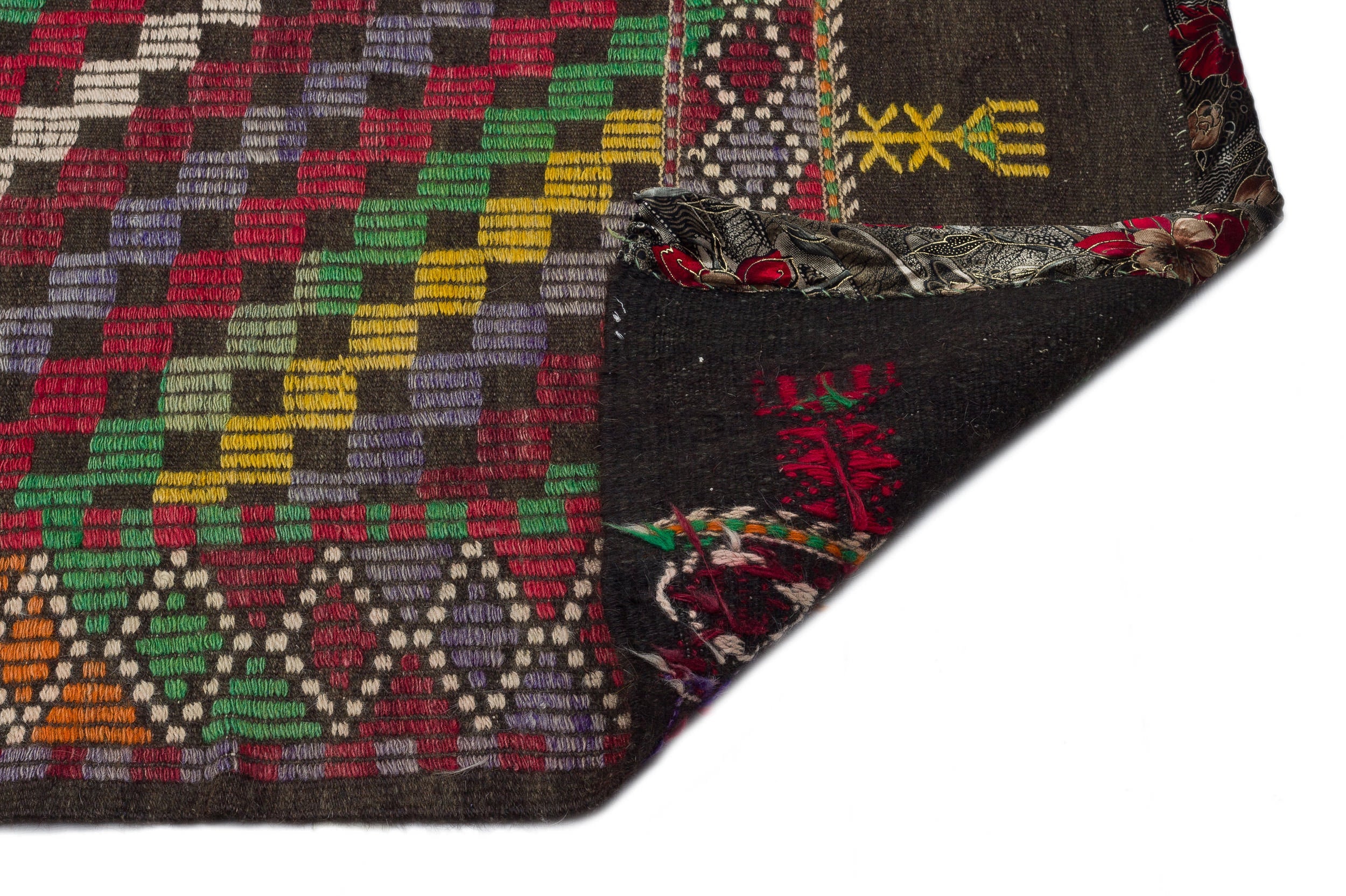 Girit Brown Geometric Wool Handmade Area Rug 5'9" x 10'5"