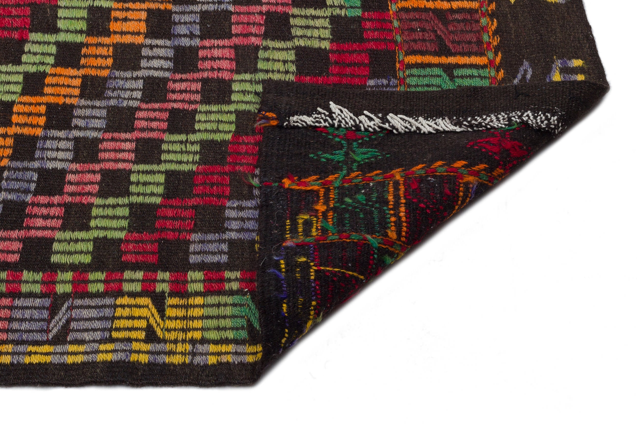 Girit Brown Geometric Wool Handmade Area Rug 5'3" x 9'1"