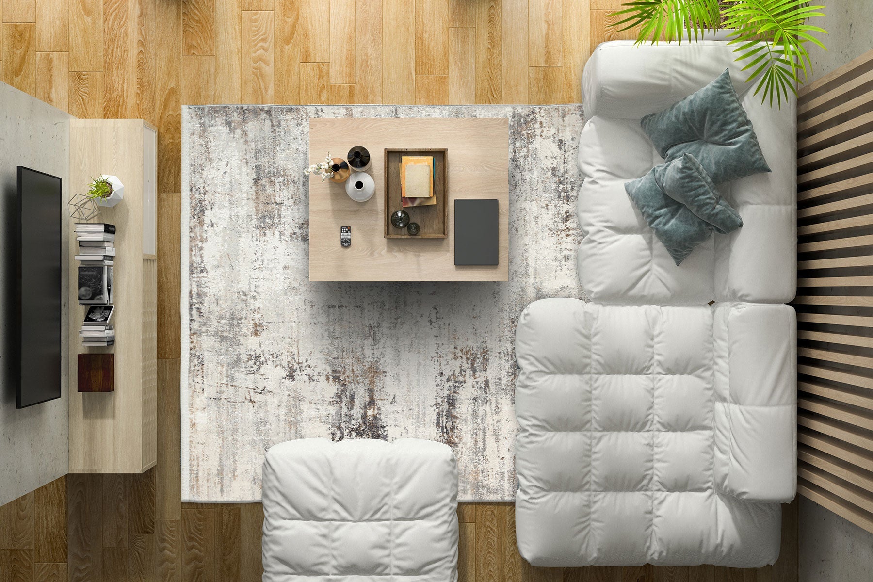 Vintage Area Rug – Machine Made Cream Rug with Soft Texture & Dustproof Design
