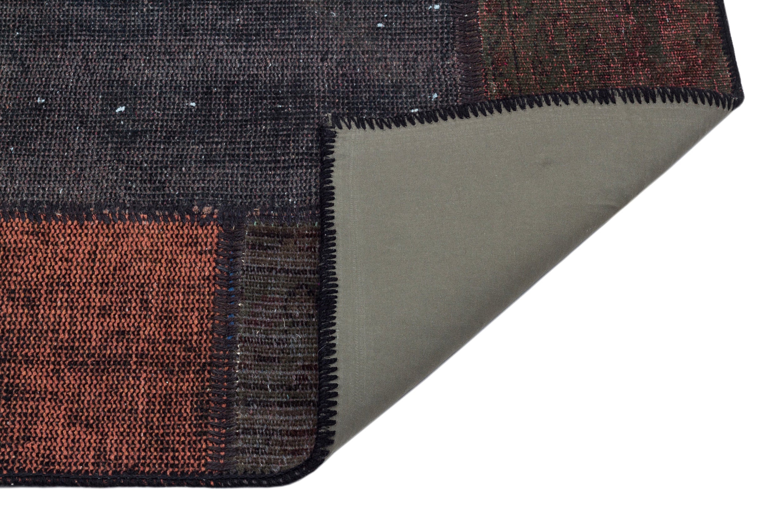 Iskece Black Vintage Wool Handmade Area Rug 2'8" x 5'0"