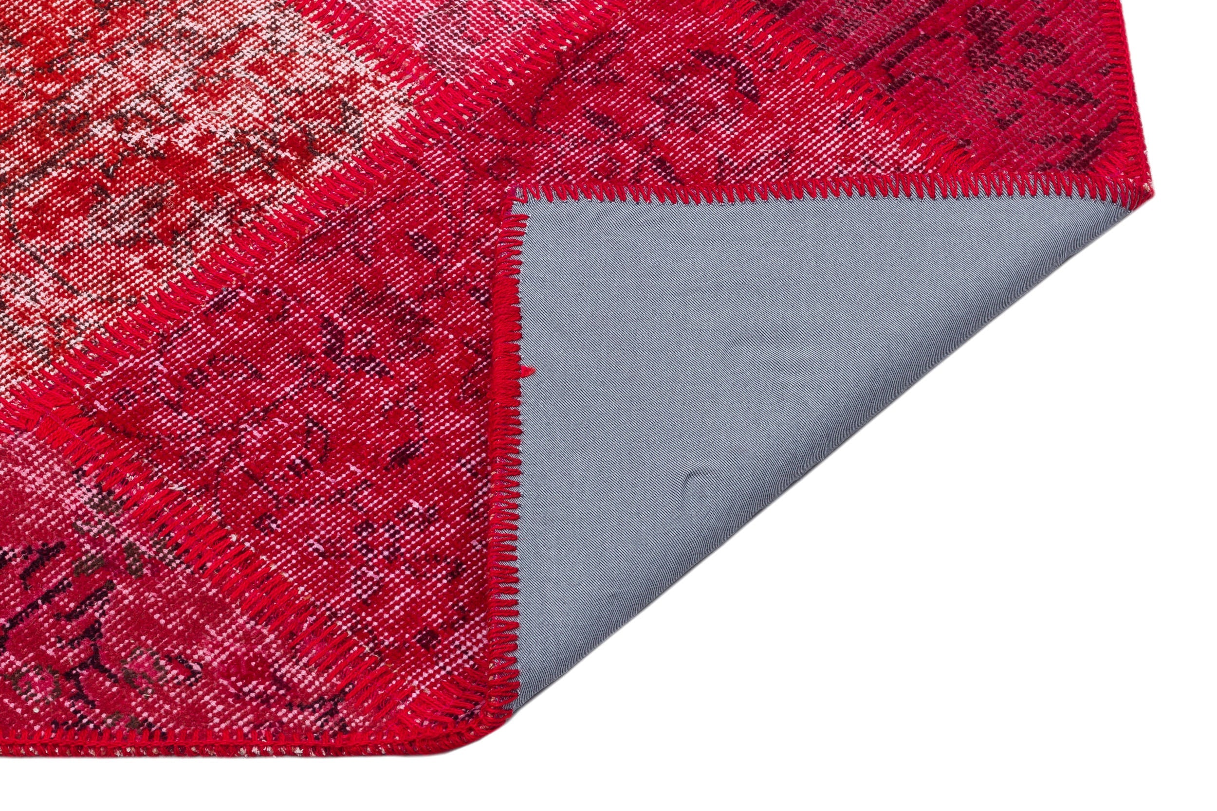 Iskece Red Vintage Wool Handmade Area Rug 4'0" x 6'0"
