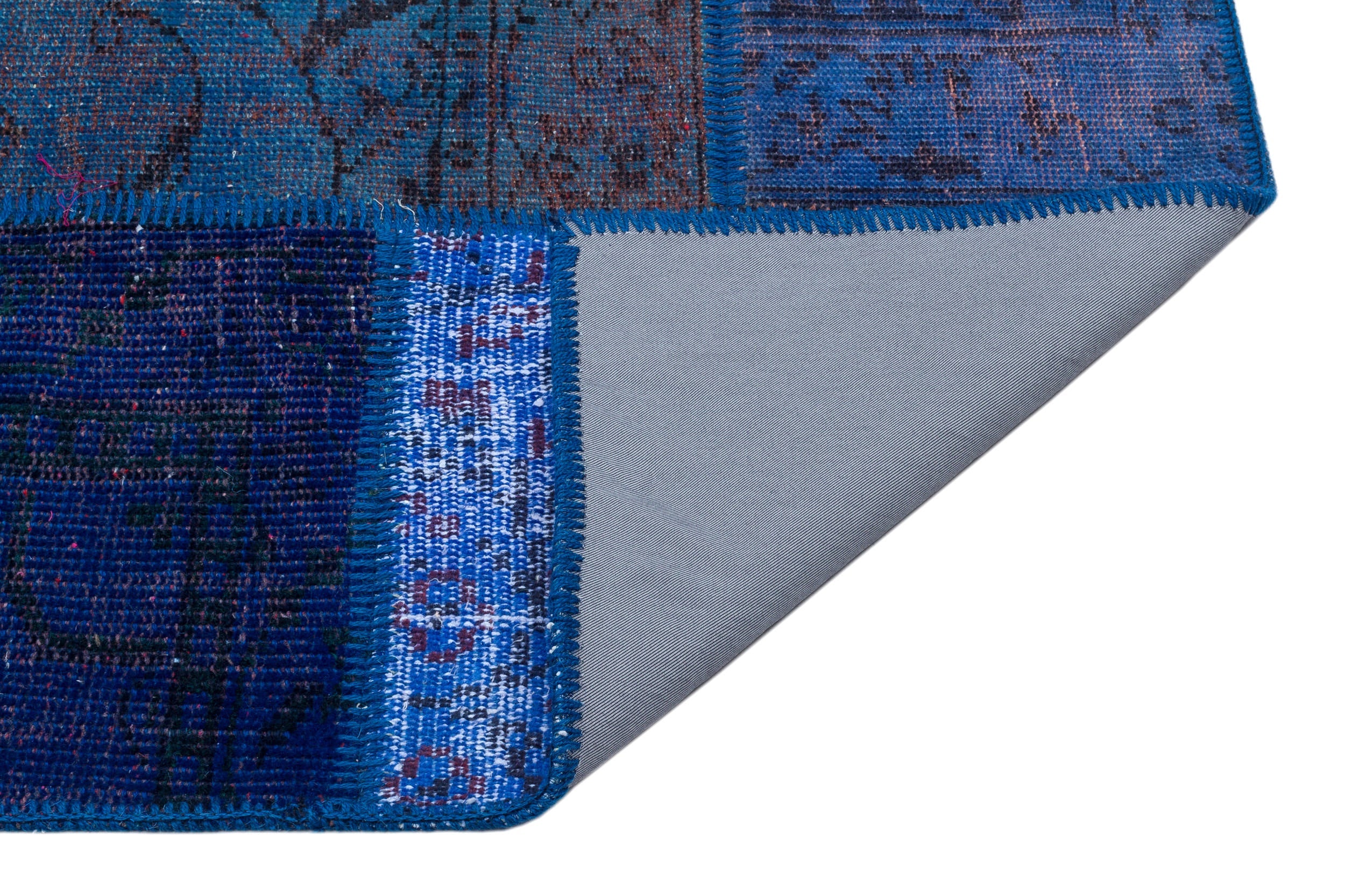 Iskece Blue Vintage Wool Handmade Area Rug 3'10" x 5'10"