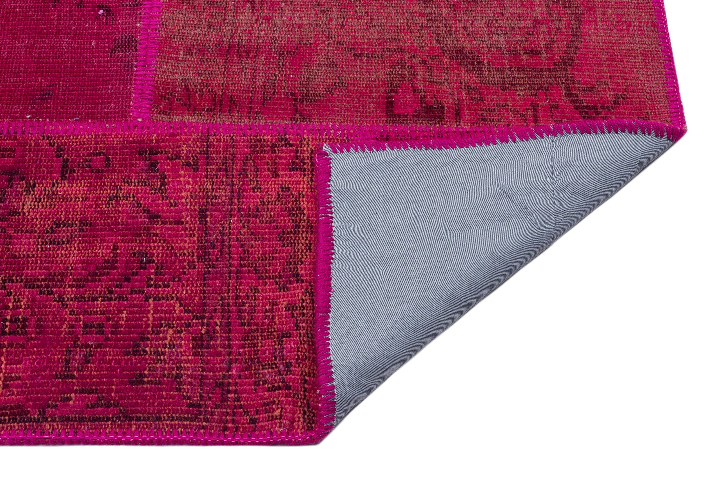 Iskece 34171 Red Patchwork Wool Handmade Area Rug 5'3" x 7'7"