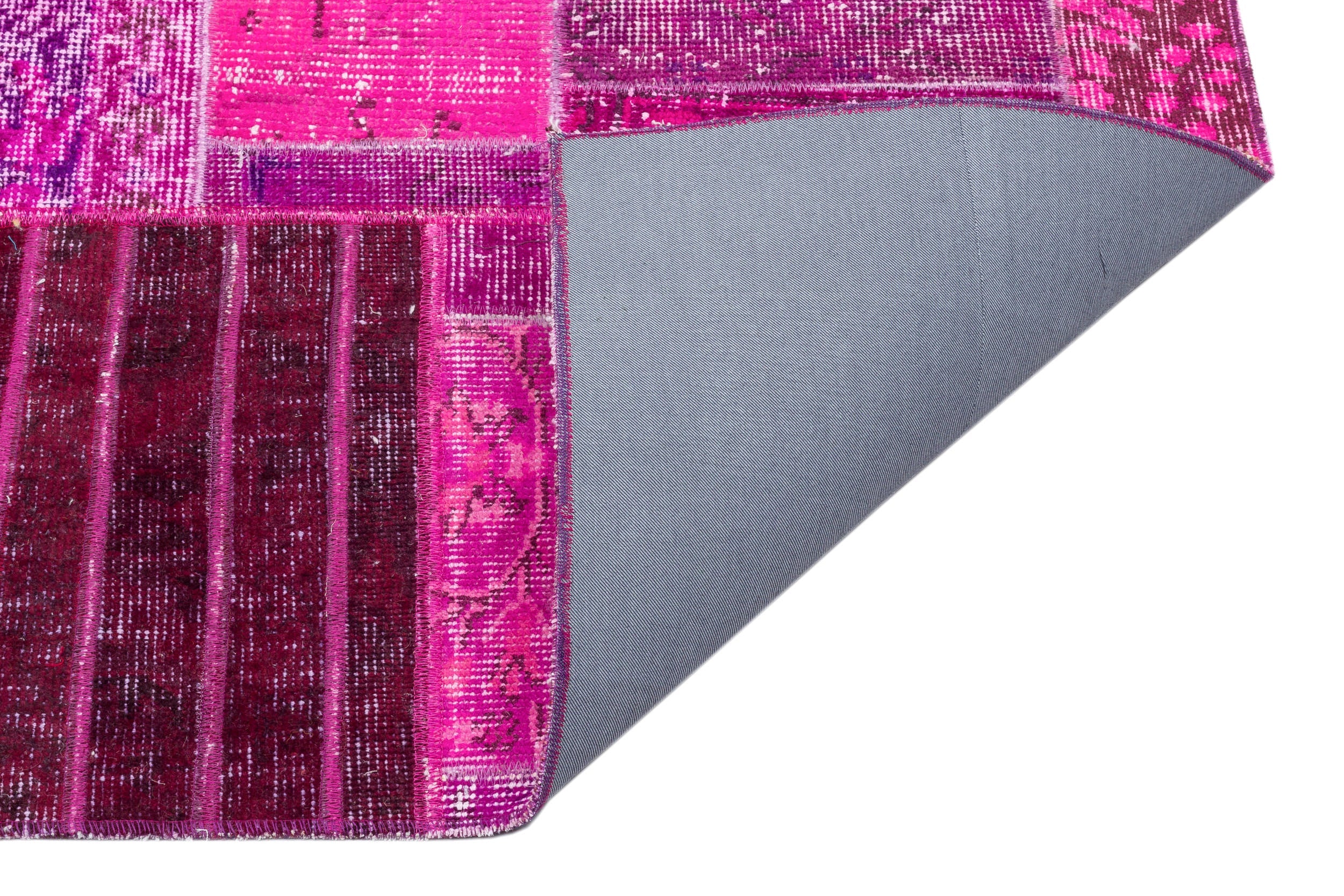 Iskece Pink Vintage Wool Handmade Area Rug 5'3" x 7'5"
