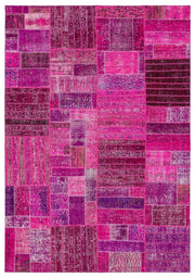 Iskece Pink Vintage Wool Handmade Area Rug 5'3" x 7'5"