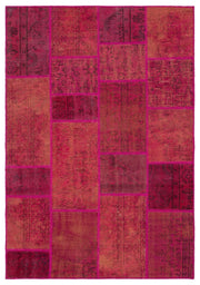 Iskece Red Vintage Wool Handmade Area Rug 5'4" x 7'8"