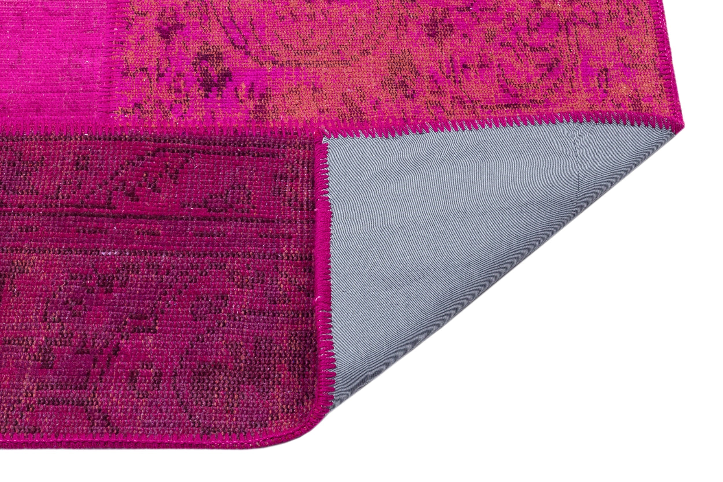 Iskece Pink Vintage Wool Handmade Area Rug 5'3" x 7'8"