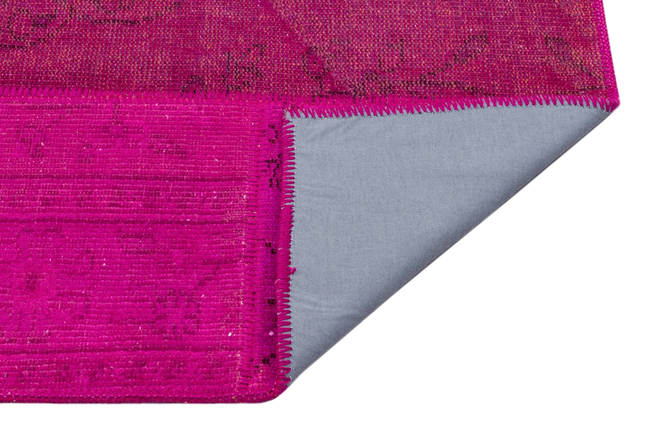 Iskece Pink Vintage Wool Handmade Area Rug 5'4" x 7'7"
