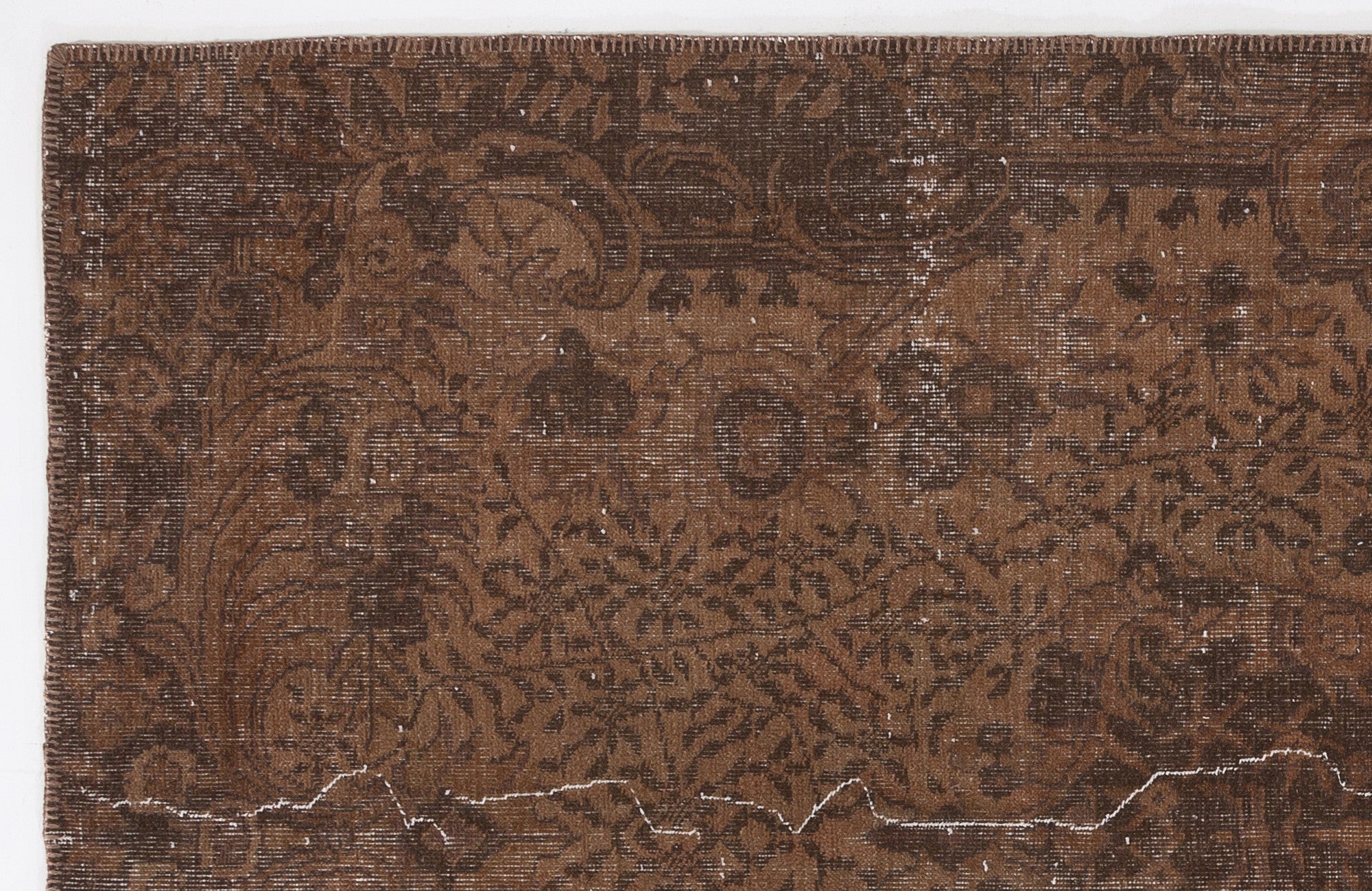 Atina Brown Vintage Wool Handmade Area Rug 5'4" x 9'0"