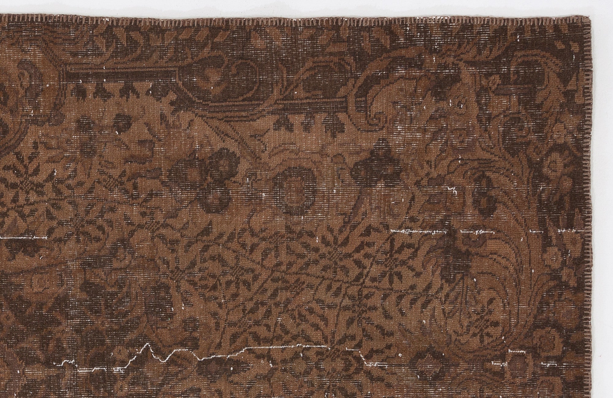 Atina Brown Vintage Wool Handmade Area Rug 5'4" x 9'0"