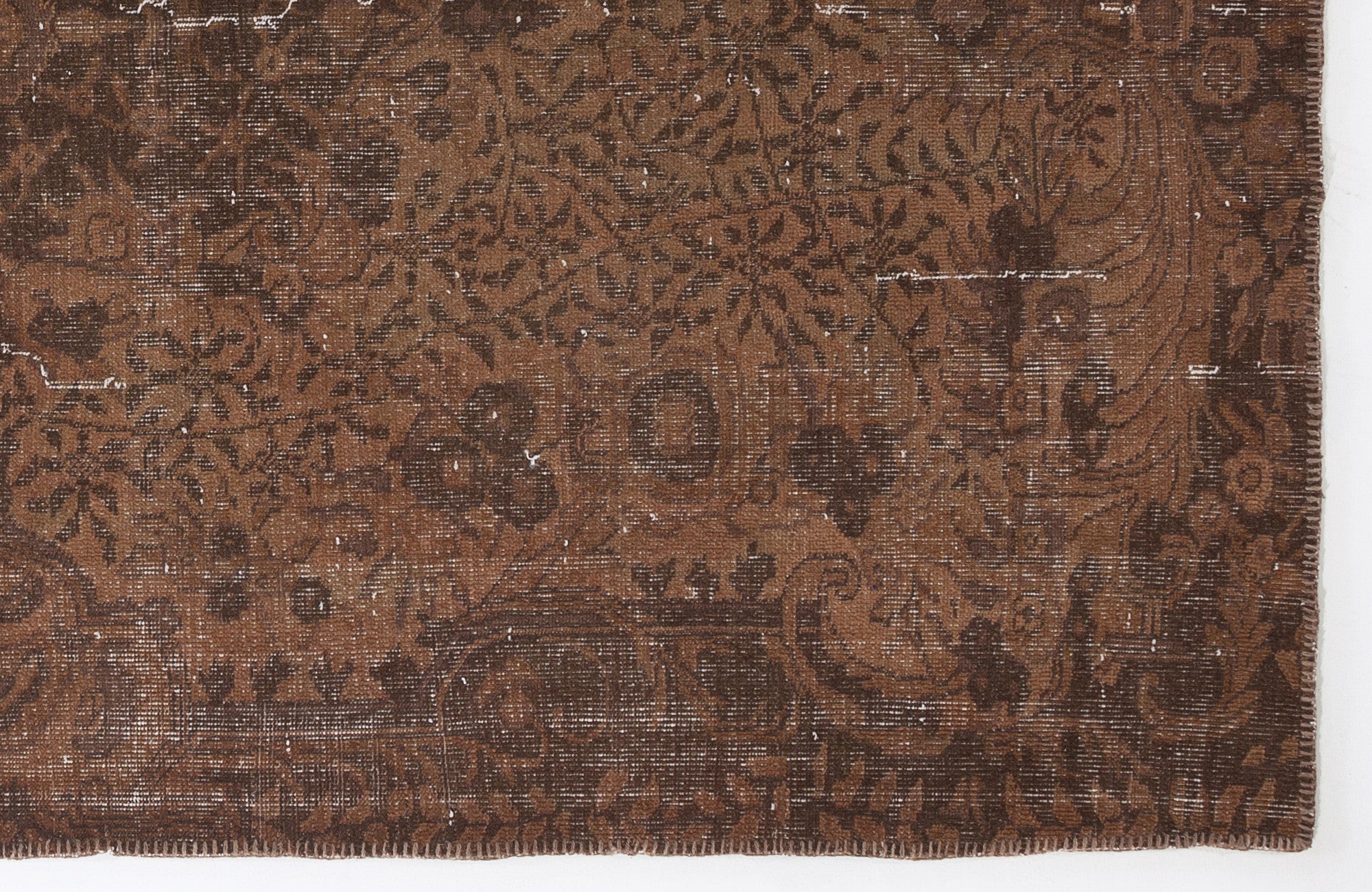 Atina Brown Vintage Wool Handmade Area Rug 5'4" x 9'0"