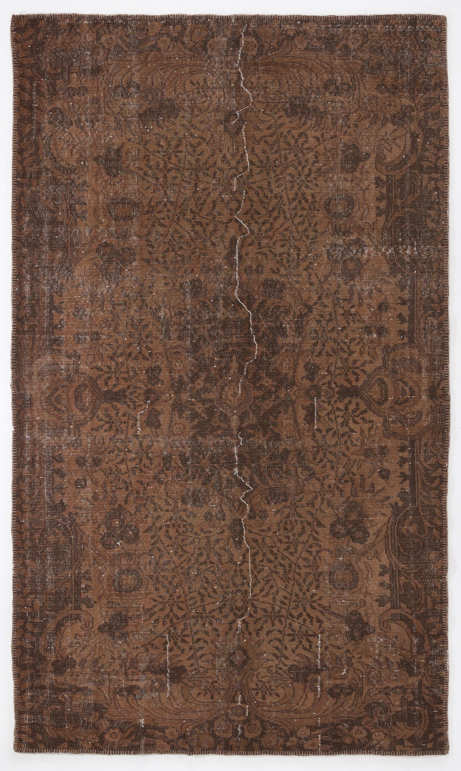 Atina Brown Vintage Wool Handmade Area Rug 5'4" x 9'0"