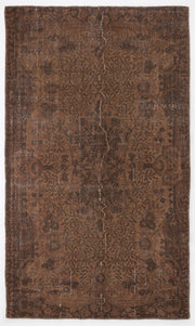 Atina Brown Vintage Wool Handmade Area Rug 5'4" x 9'0"