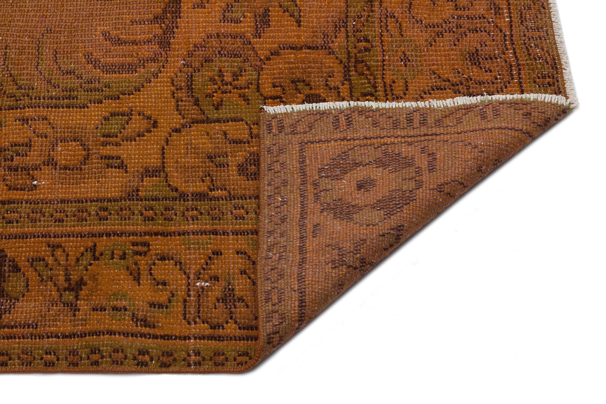 Atina Brown Vintage Wool Handmade Area Rug 5'10" x 9'5"