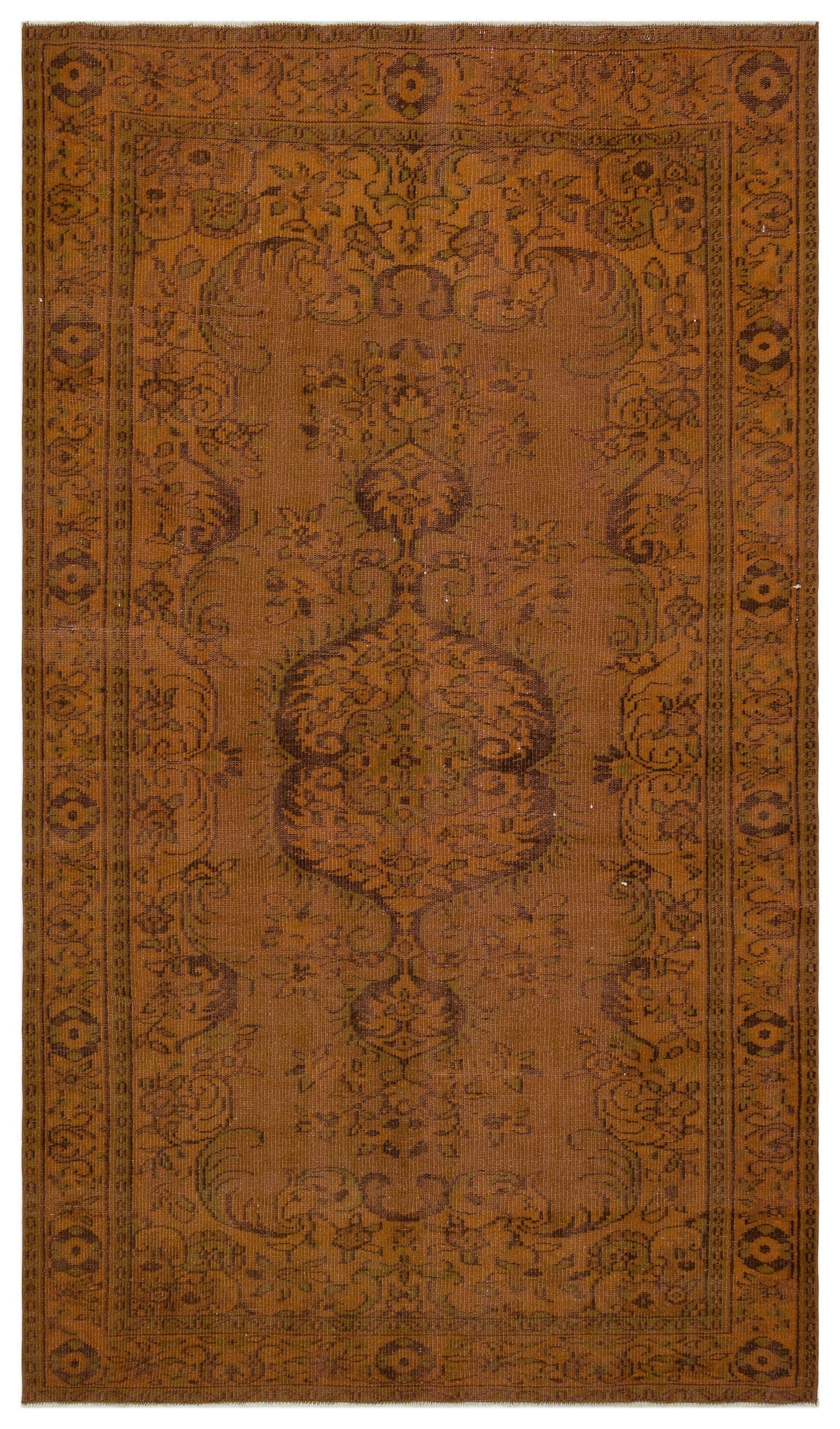 Atina Brown Vintage Wool Handmade Area Rug 5'10" x 9'5"