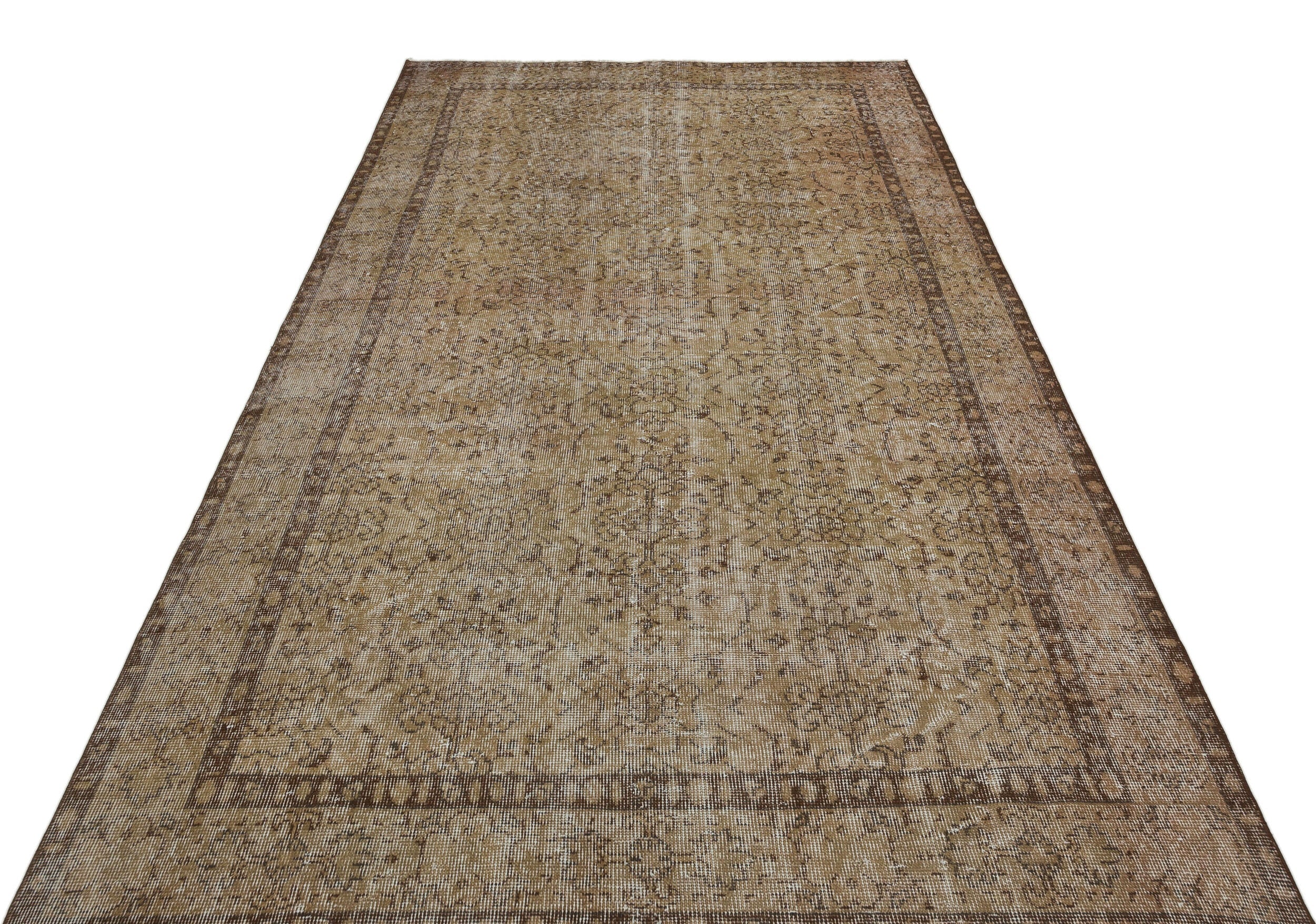 Atina Brown Vintage Wool Handmade Area Rug 5'4" x 9'5"