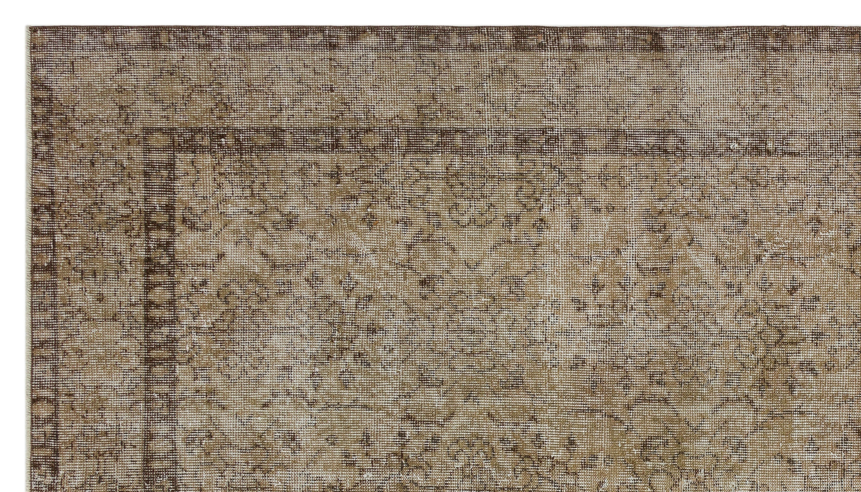 Atina Brown Vintage Wool Handmade Area Rug 5'4" x 9'5"