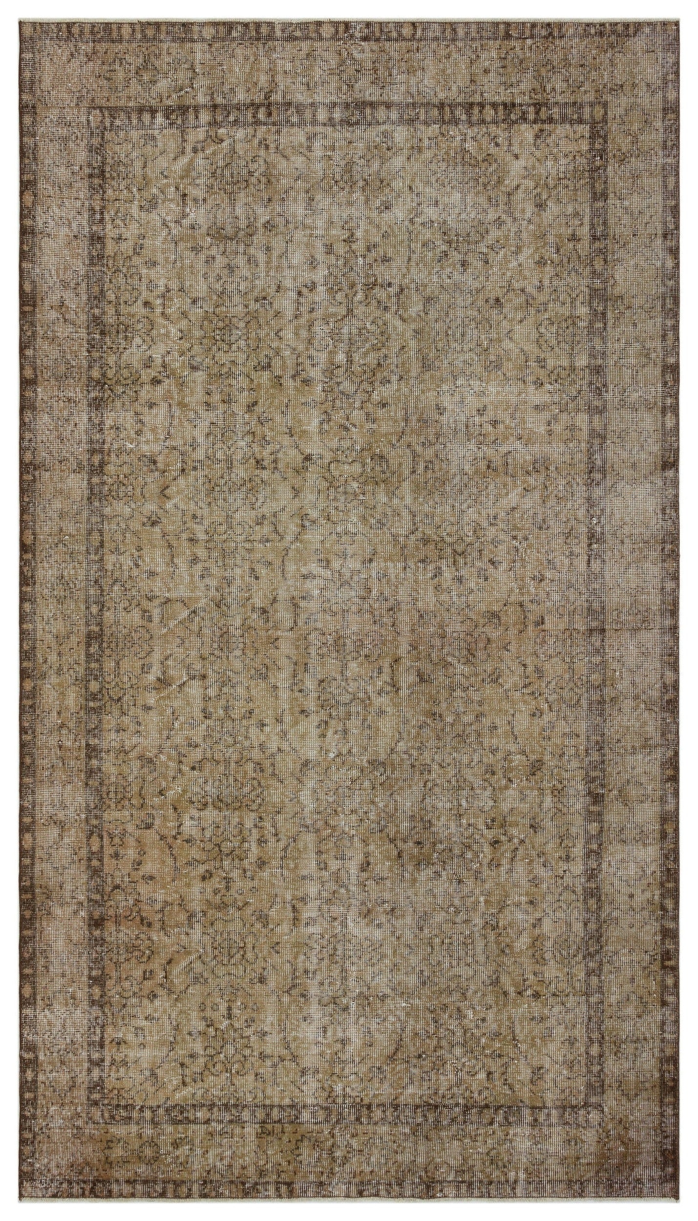 Atina Brown Vintage Wool Handmade Area Rug 5'4" x 9'5"