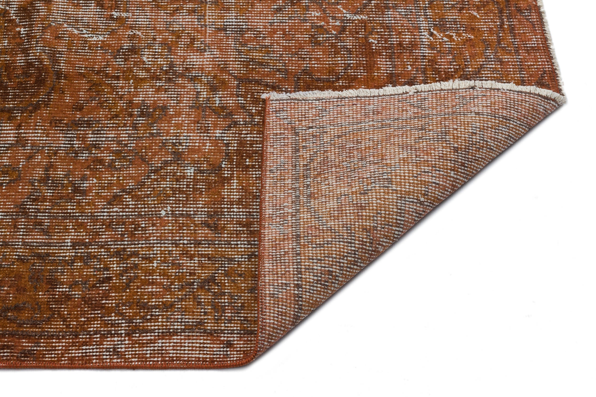 Atina Brown Vintage Wool Handmade Area Rug 5'6" x 8'10"